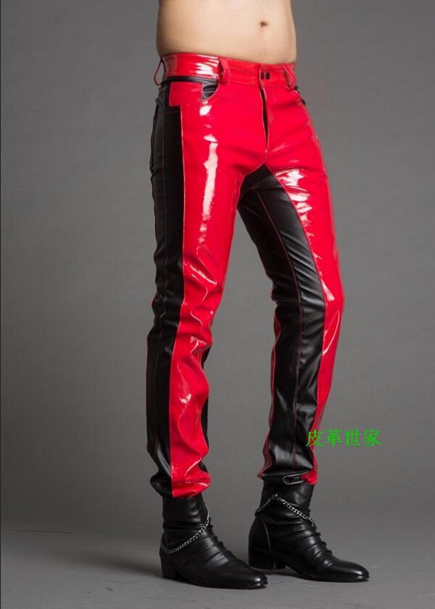Men'S Fashion Pants 2025 - Winter New Men's Fashion Stitching Leather
