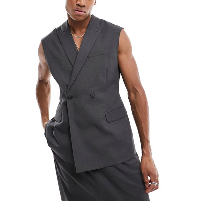 Mens Fashion Dark Grey Pants - Summer Fashion Men's Vest Outfits Dark