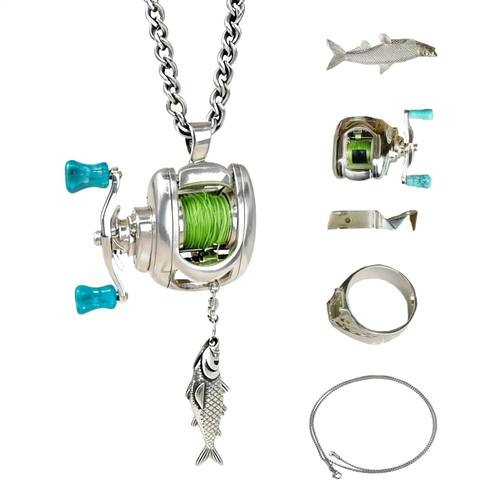 Men'S Fashion Night Out - 2026 Fishing Pendant Necklace Realistic Jewelry