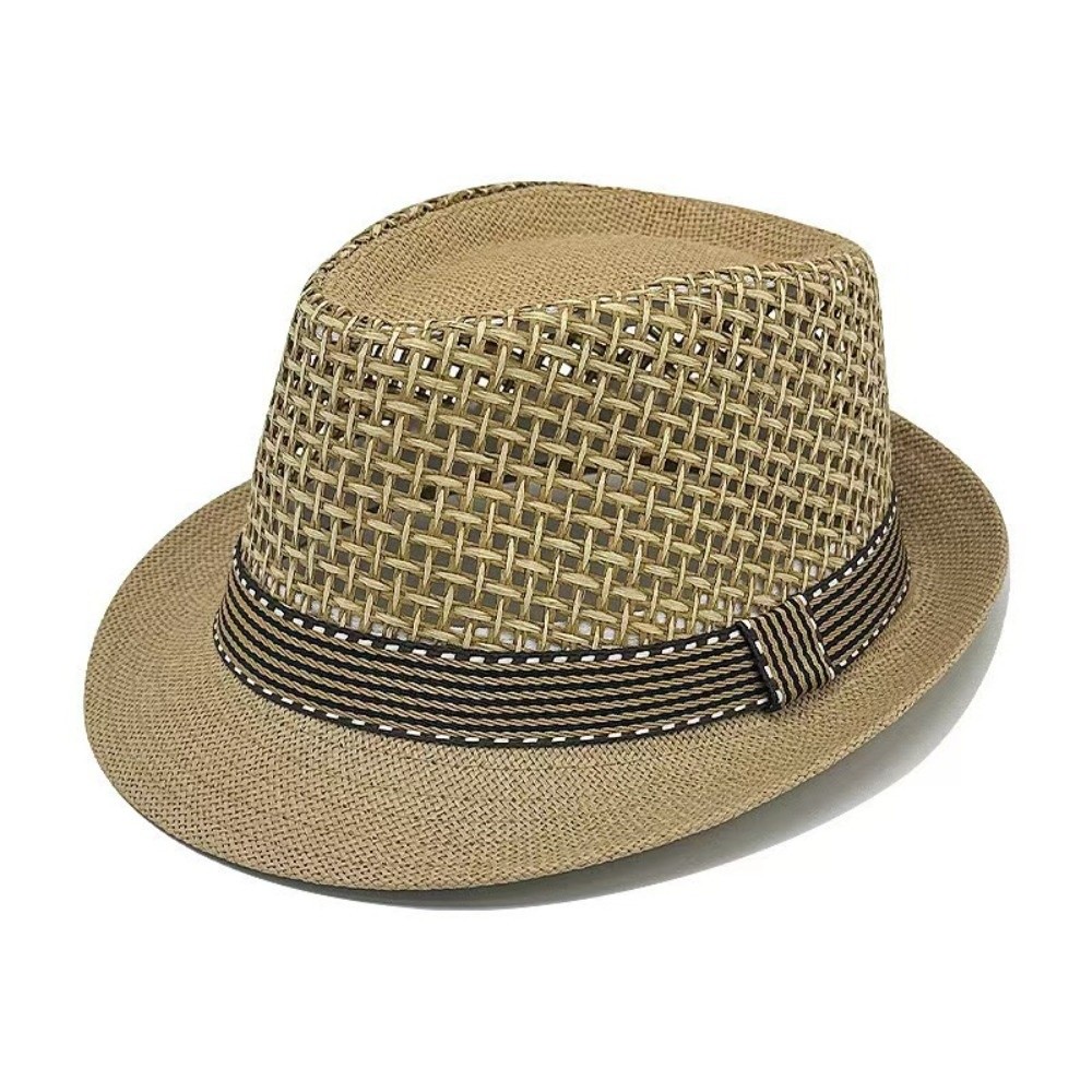 Mens Fashion Bucket Hat - Short Brim Men Panama Hat Breathable