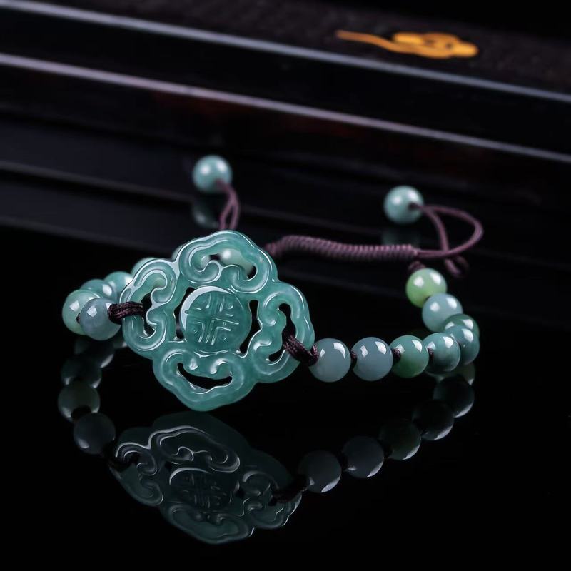 Mens Fashion Bracelet - Natural Jadeite A-grade Bracelet Original Design