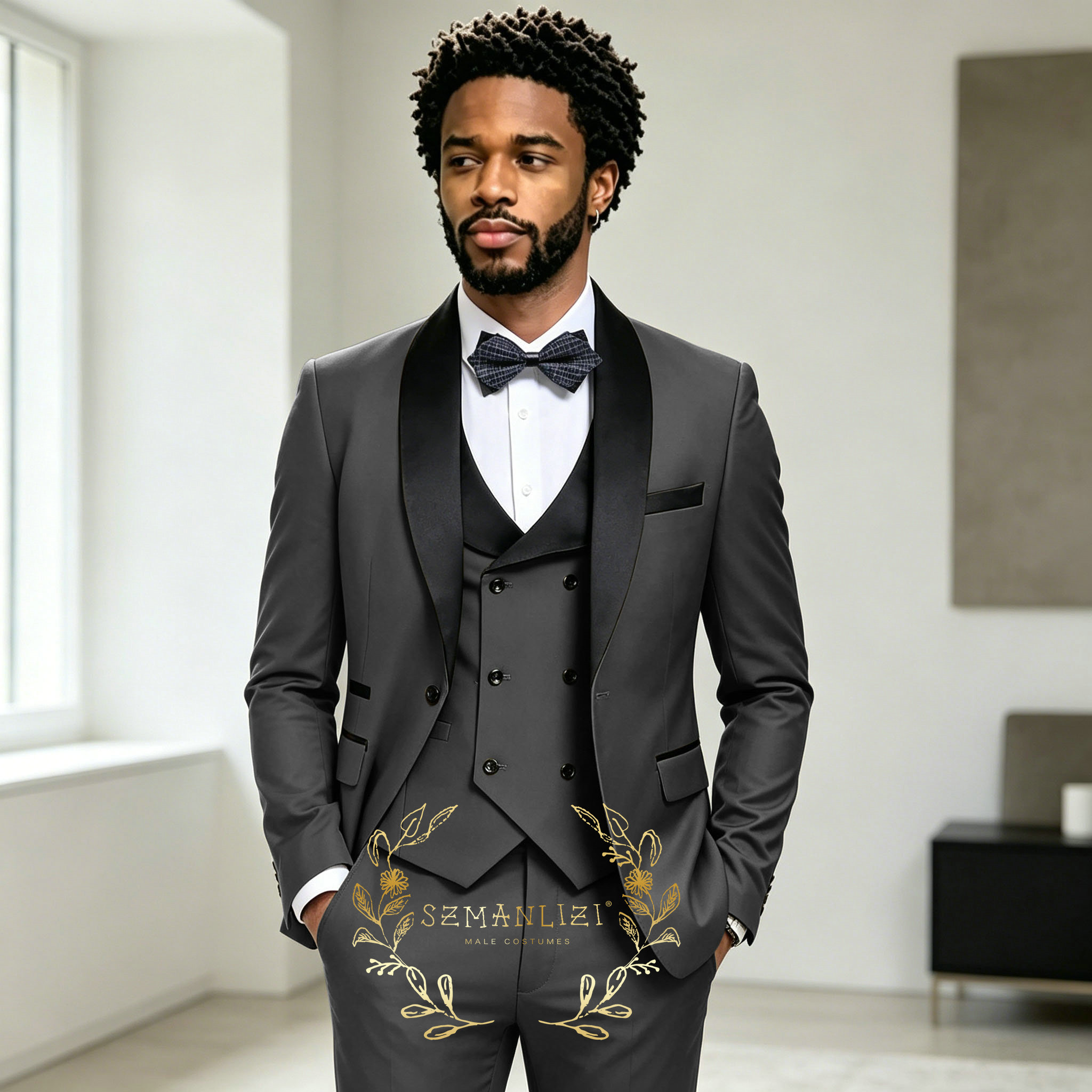 Mens Fashion Dark Grey Pants - Dark Grey Men's Tuxedo Wedding Suits