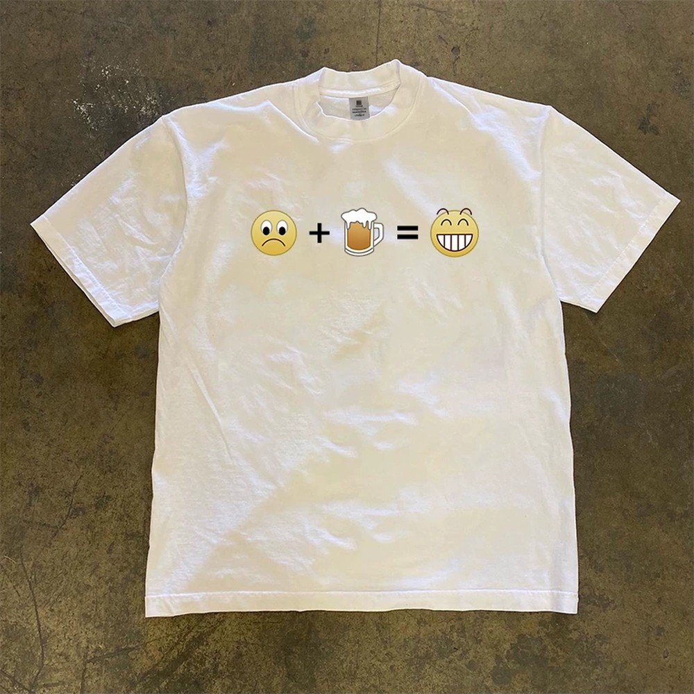 Men'S Fashion Night Out - Funny Emoji Beer T-Shirt Men Women