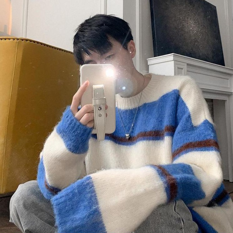 Men'S Fashion Deals - Spring Autumn Pullover Man Thick Blue