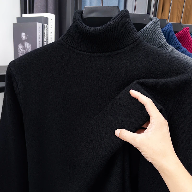 Mens Fashion Jumpers - Autumn Mens High Quality Knitted Turtleneck