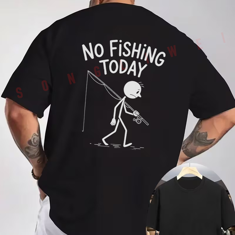 Men'S Fashion Today - No Fishing Today Stickman print Motorcycle