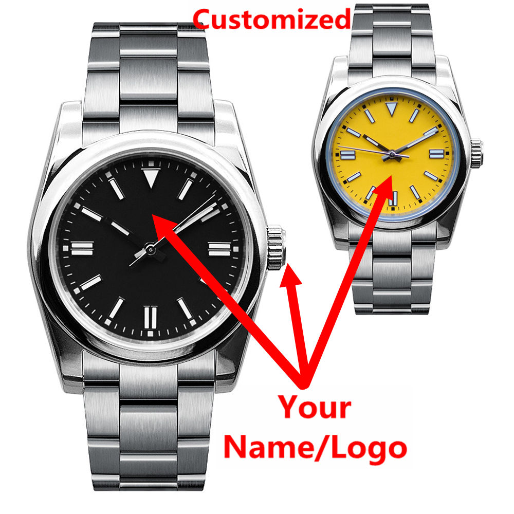 Mens Fashion Bracelet - Custom Logo Mens Watch Sapphire Luxury