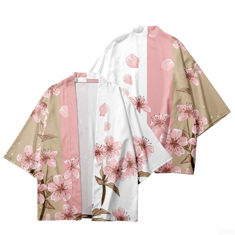 Mens Fashion Jumpers - Summer Women Flower Print Kimono Men