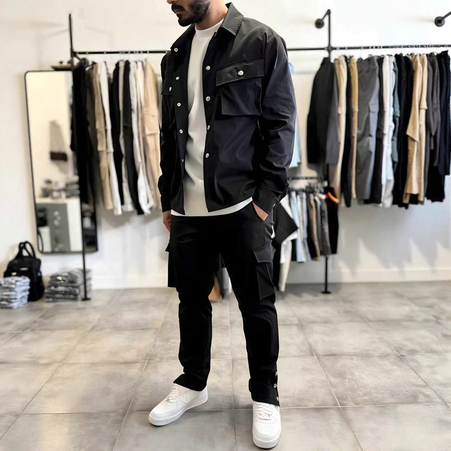 Men'S Fashion Zipper Jacket - Fashion Men's Casual Tooling Multi-Pocket Long