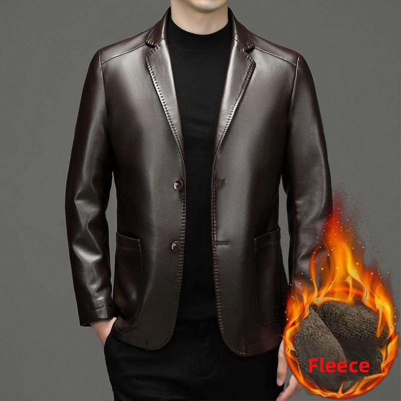 New Men Genuine Leather Blazer - Slim Fit Blazer Men ulasan dan harga