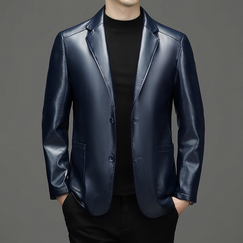 New Men Genuine Leather Blazer - Slim Fit Blazer Men ulasan dan harga