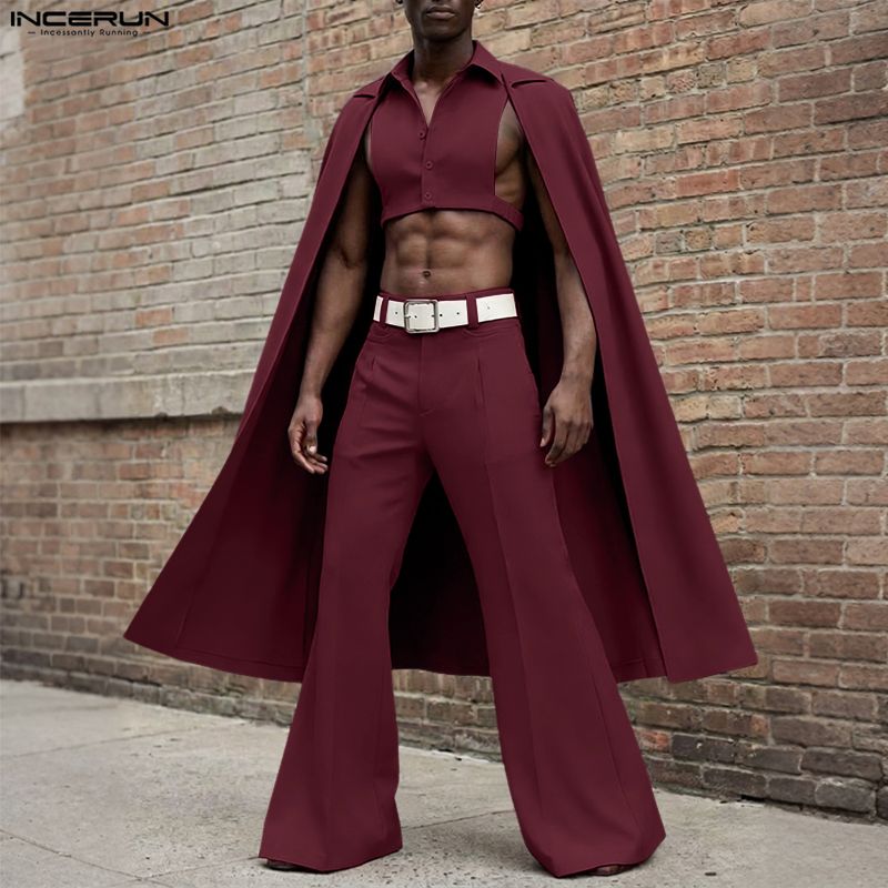 INCERUN Men Sets Solid Color L - Men'S Fashion Pants ulasan dan harga