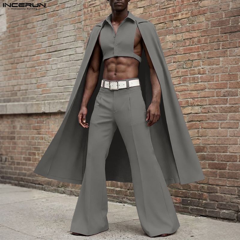 INCERUN Men Sets Solid Color L - Men'S Fashion Pants ulasan dan harga