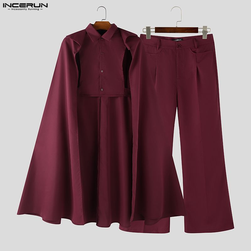 INCERUN Men Sets Solid Color L - Men'S Fashion Pants ulasan dan harga