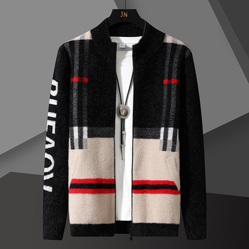 Knit Men 's Cardigan Sweater C - Men'S Fashion Zipper Jacket ulasan dan harga