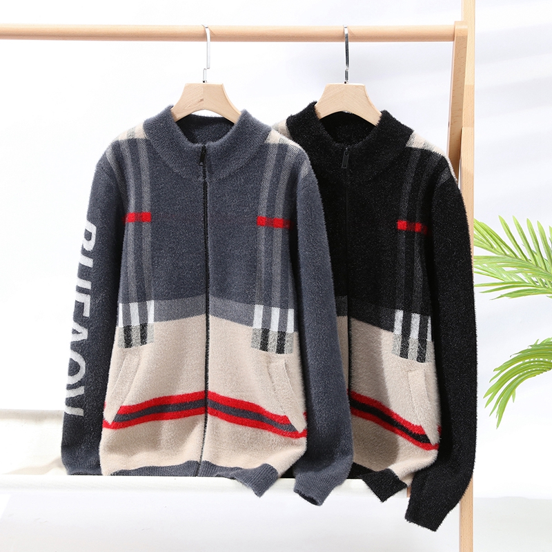Knit Men 's Cardigan Sweater C - Men'S Fashion Zipper Jacket ulasan dan harga