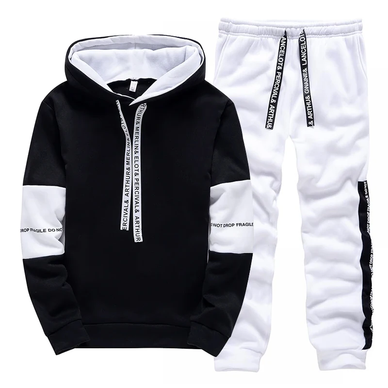 Black White Men's Tracksuit Fa - Men'S Fashion Pants ulasan dan harga