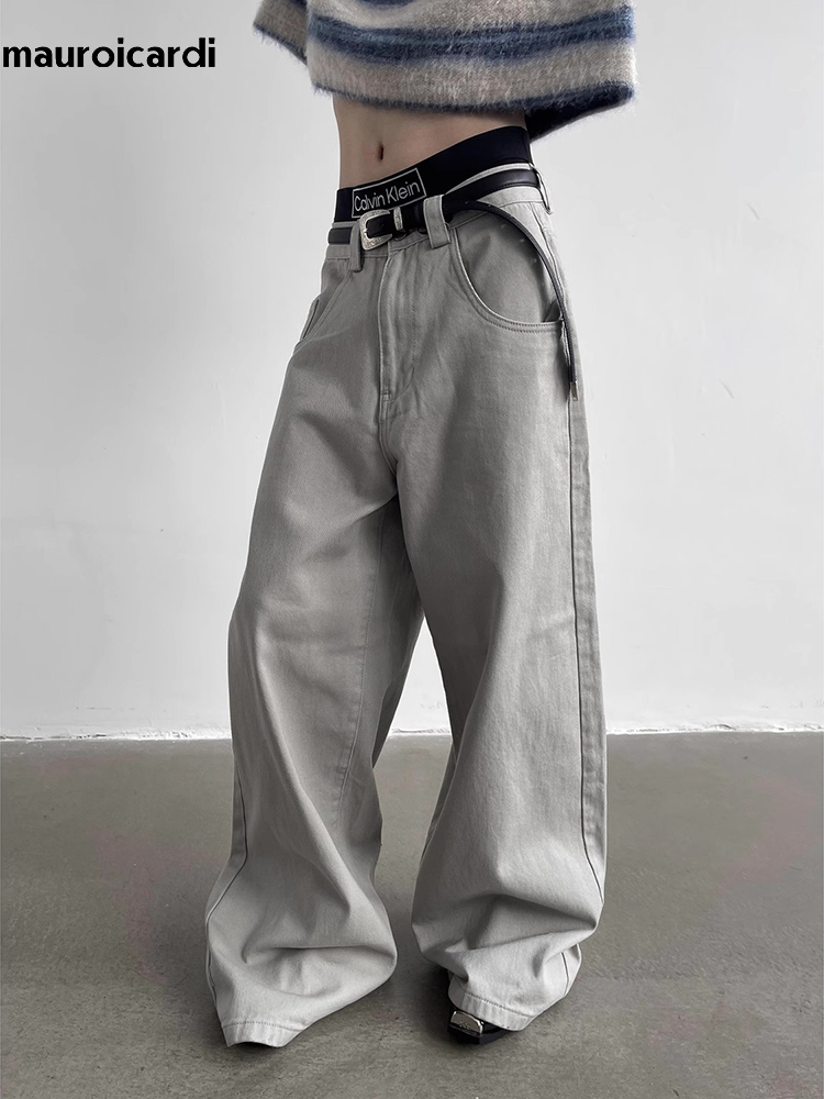 Mauroicardi Autumn Grey Flowy  - Mens Fashion Dark Grey Pants ulasan dan harga