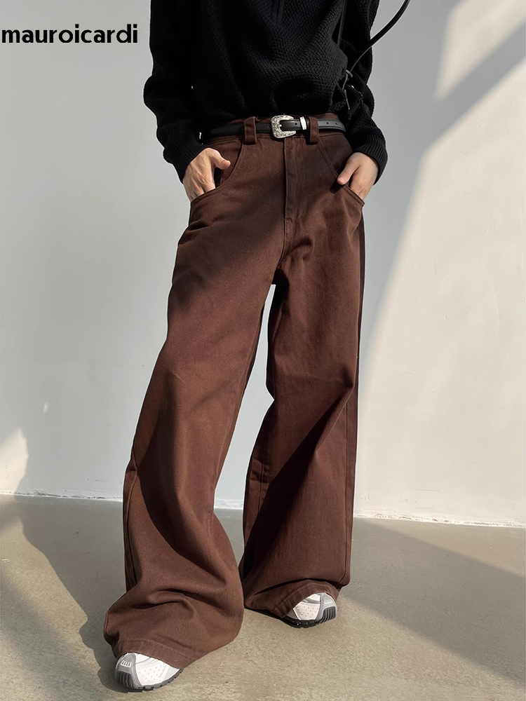 Mauroicardi Autumn Grey Flowy  - Mens Fashion Dark Grey Pants ulasan dan harga