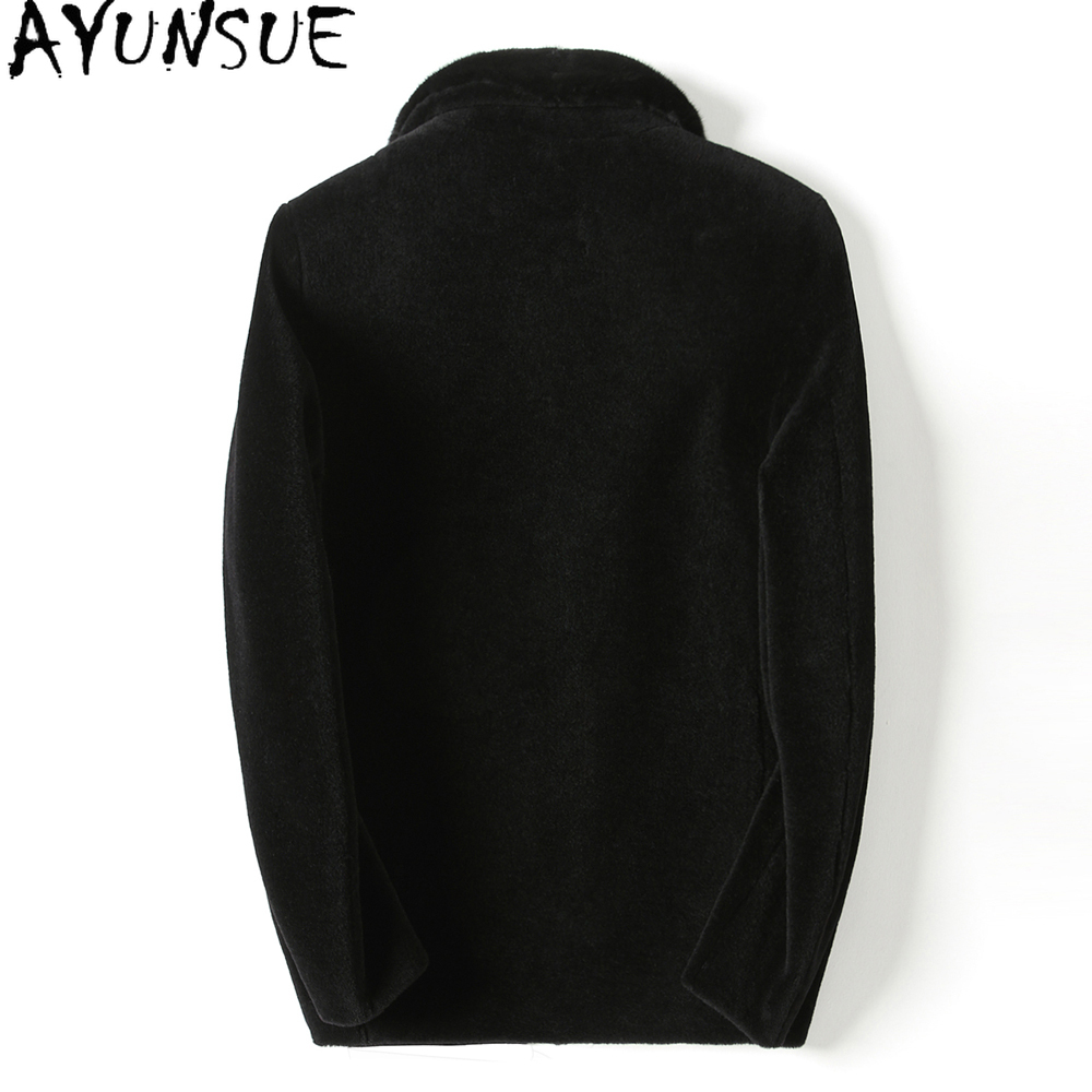 AYUNSUE Casual 100% Wool Coats - Men'S Fashion Zipper Jacket ulasan dan harga