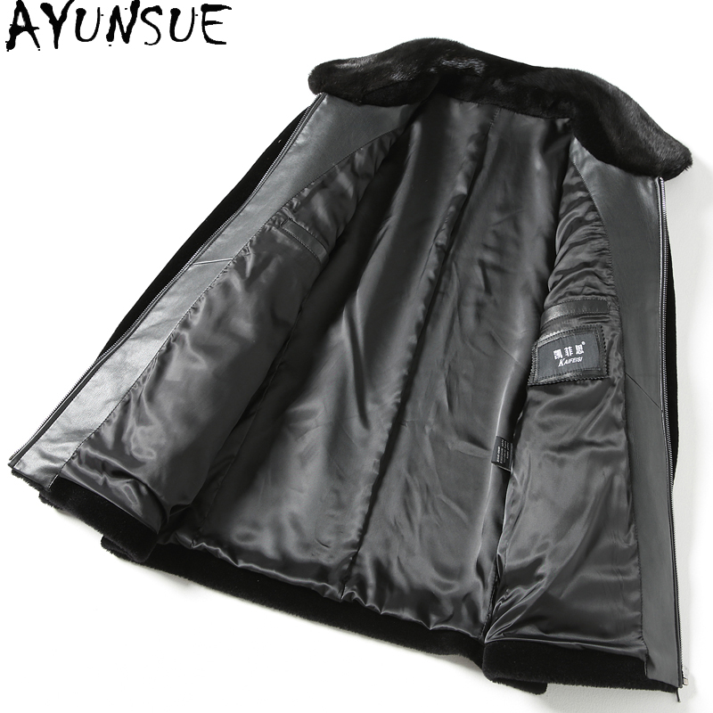 AYUNSUE Casual 100% Wool Coats - Men'S Fashion Zipper Jacket ulasan dan harga