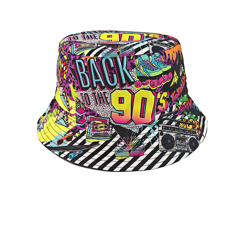 Fashion Retro Graffiti 80s 90s - Mens Fashion Bucket Hat ulasan dan harga
