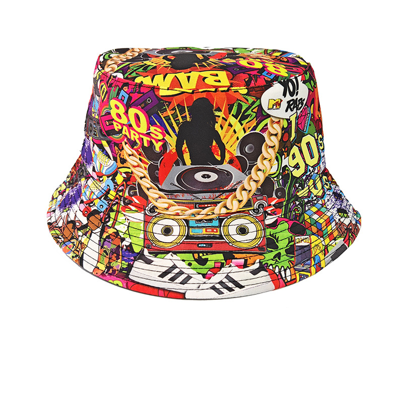 Fashion Retro Graffiti 80s 90s - Mens Fashion Bucket Hat ulasan dan harga
