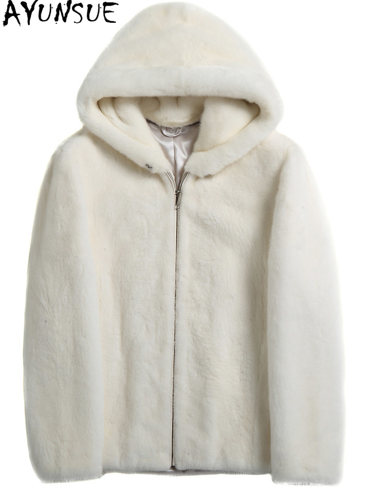 AYUSNUE Natural Mink Coat Men  - Men'S Fashion Zipper Jacket ulasan dan harga