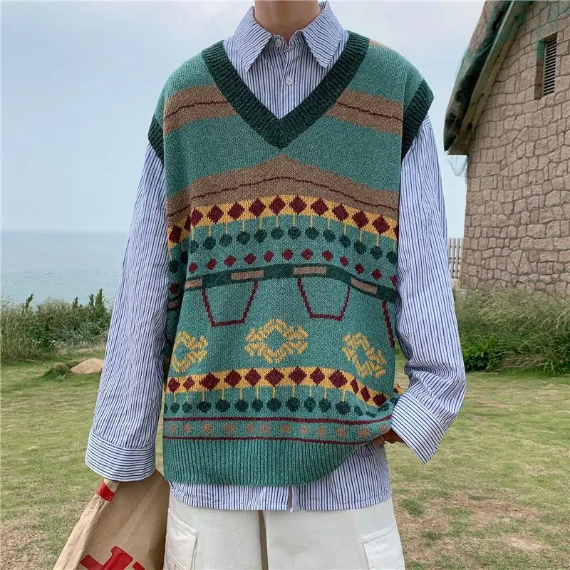 Waistcoat Korean Fashion Knit  - Men'S Fashion Reviews ulasan dan harga