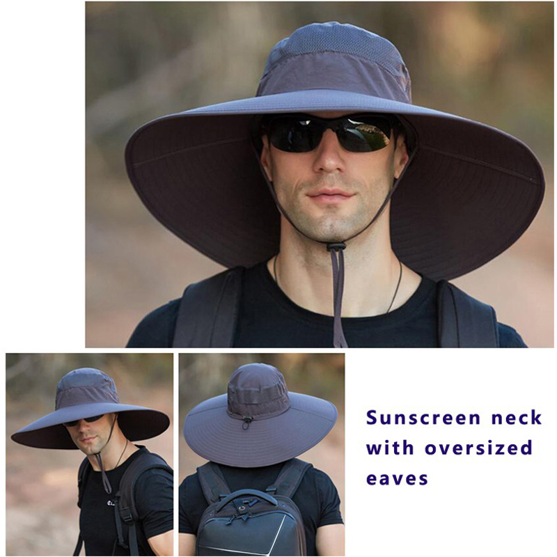 Hot Men's 15CM Big Wide Brim F - Mens Fashion Bucket Hat ulasan dan harga
