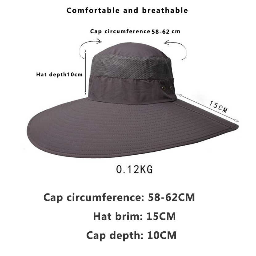 Hot Men's 15CM Big Wide Brim F - Mens Fashion Bucket Hat ulasan dan harga
