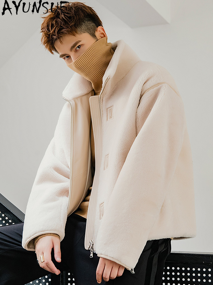 AYUNSUE Natural Merino Sheep S - Men'S Fashion Zipper Jacket ulasan dan harga