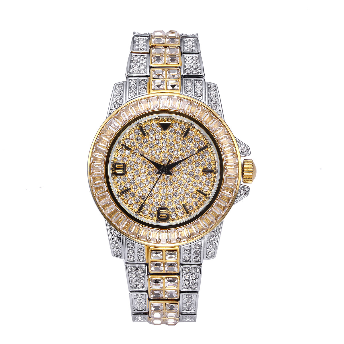 Luxury Full Stone Quartz Watch - Men'S Fashion Jewelry Bracelets ulasan dan harga