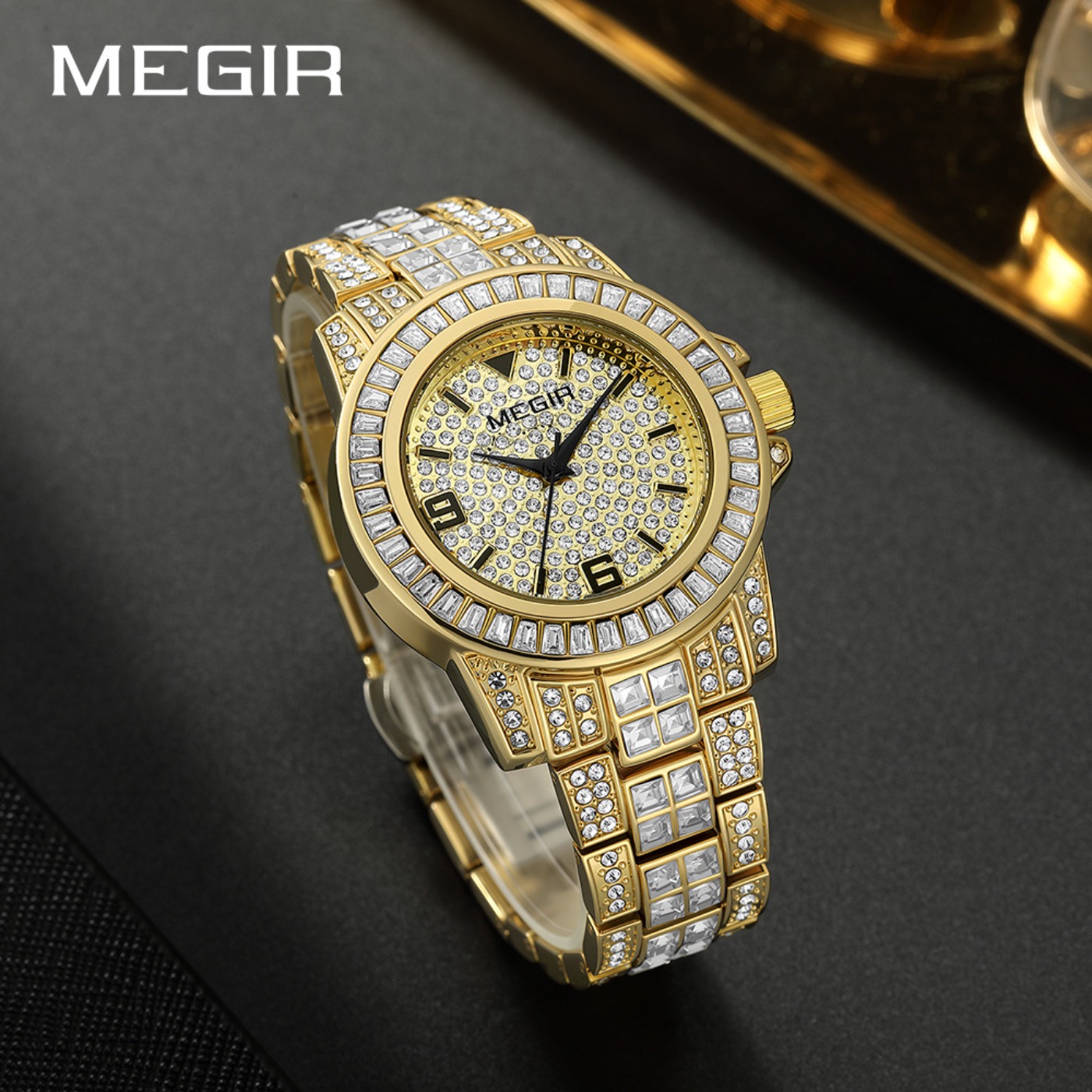 MEGIR Luxury Diamond Watches U - Mens Fashion Bracelet ulasan dan harga