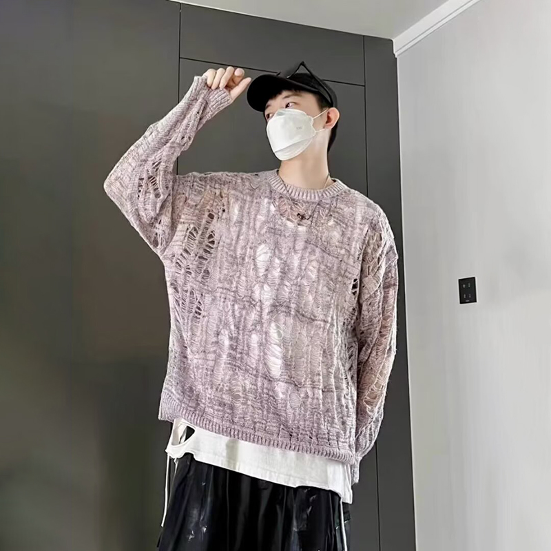 Vintage Ripped Hollow Out Mesh - Mens Fashion Mullet ulasan dan harga