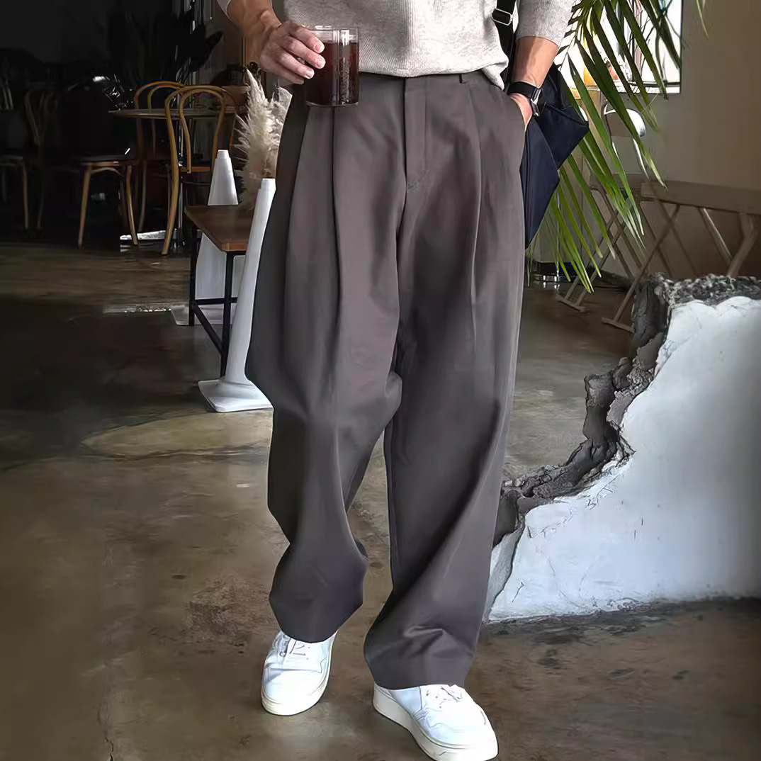 Men's Dark Grey Black Solid Co - Mens Fashion Dark Grey Pants ulasan dan harga