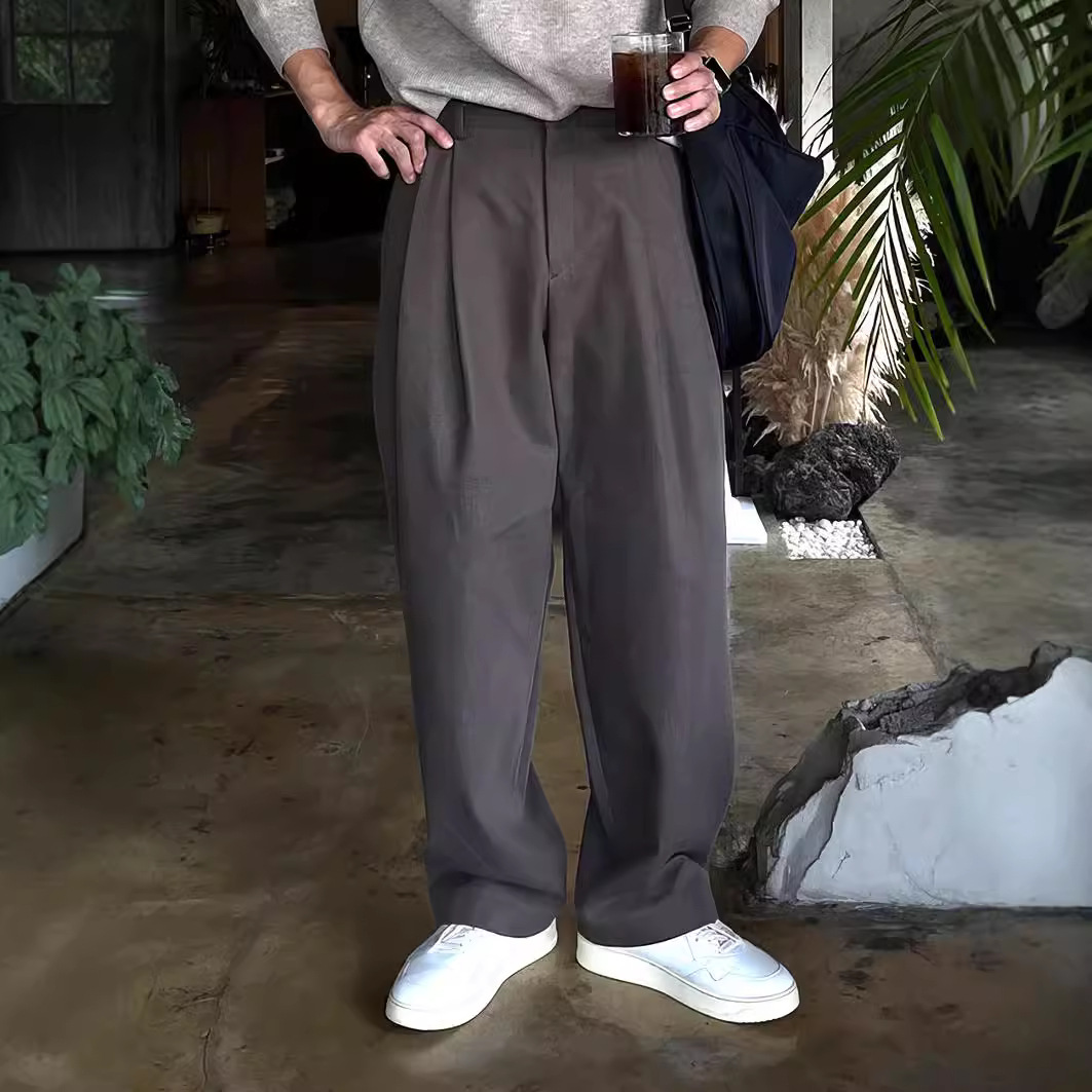 Men's Dark Grey Black Solid Co - Mens Fashion Dark Grey Pants ulasan dan harga