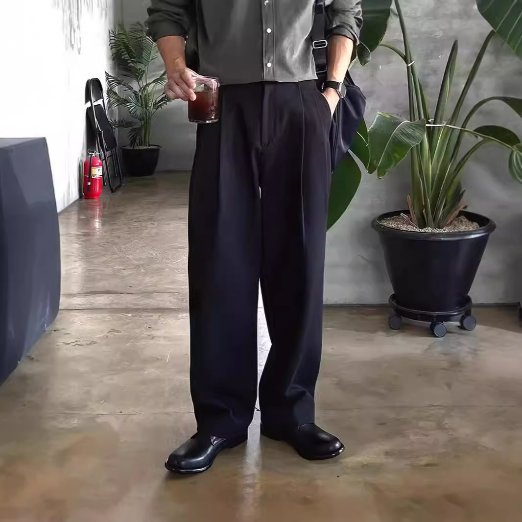 Men's Dark Grey Black Solid Co - Mens Fashion Dark Grey Pants ulasan dan harga