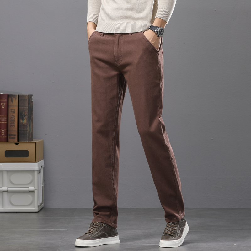 Business Casual Cotton Elastic - Mens Fashion Dark Grey Pants ulasan dan harga
