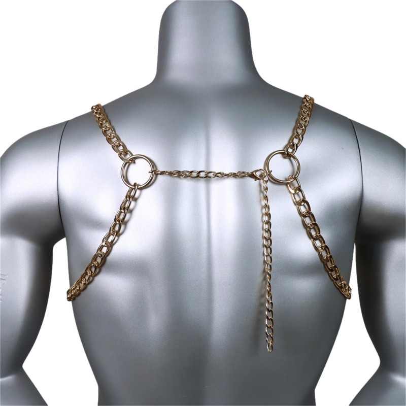 Men's Sexy Metal Body Chest Ch - Fashion Harness Men ulasan dan harga