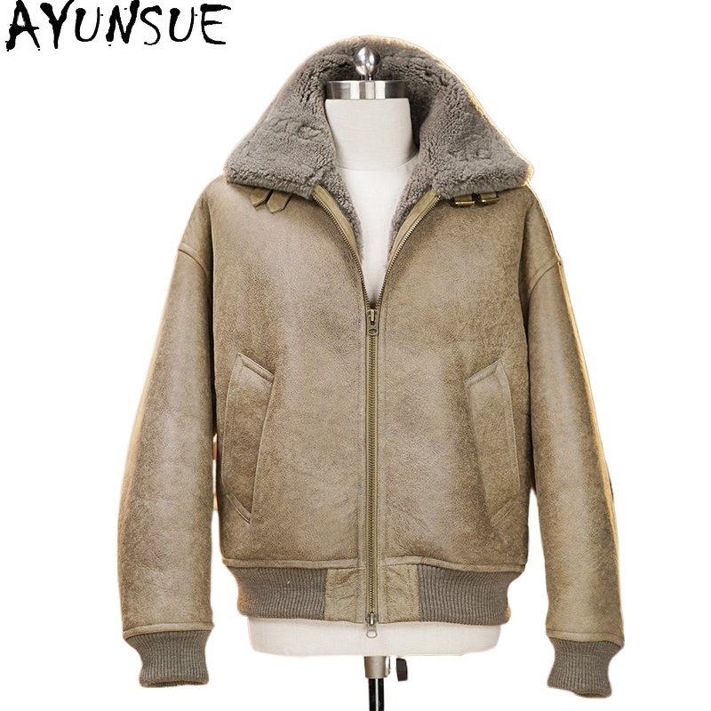 AYUNSUE High-end Natural Fur C - Men'S Fashion Zipper Jacket ulasan dan harga