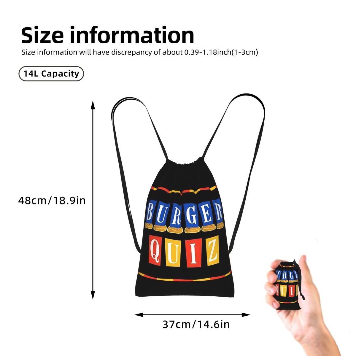 Burger Quiz New Logo Backpacks - Men'S Fashion Quiz ulasan dan harga