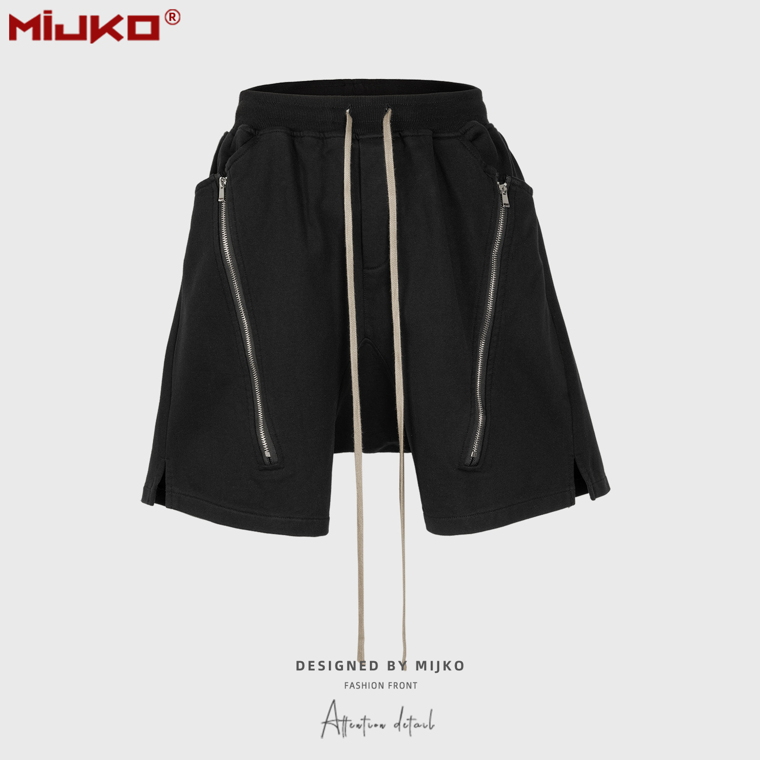 MIJKO Black Dark Grey Shorts M - Mens Fashion Dark Grey Pants ulasan dan harga