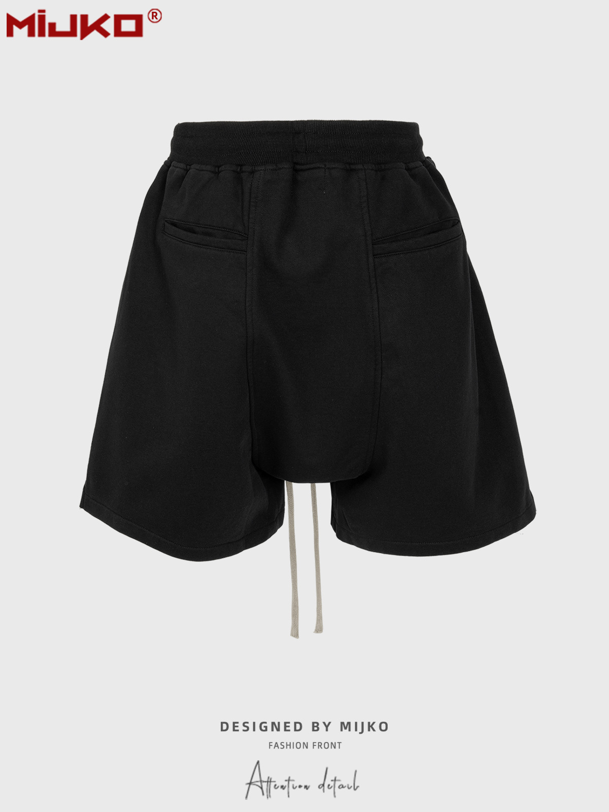 MIJKO Black Dark Grey Shorts M - Mens Fashion Dark Grey Pants ulasan dan harga
