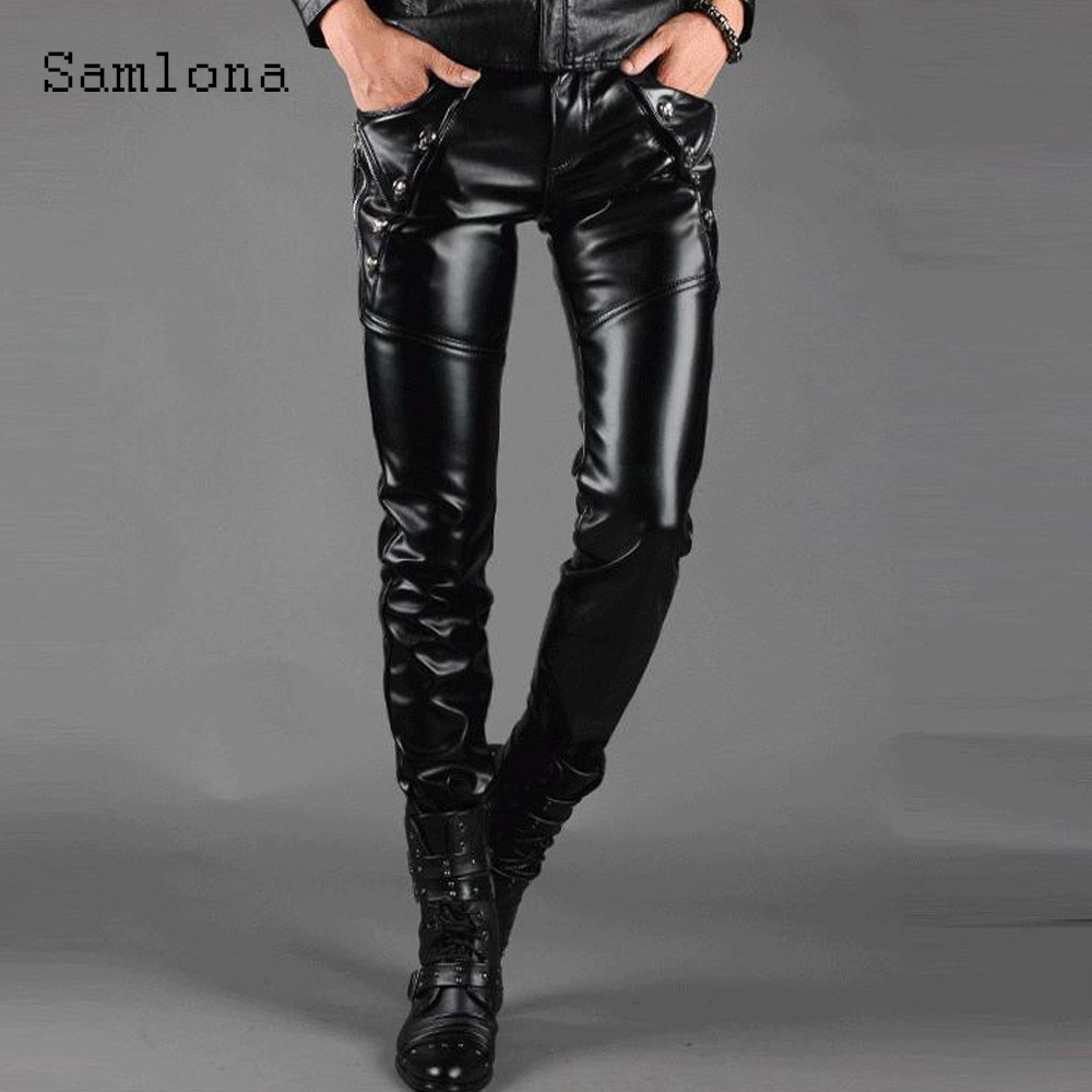 Sexy Grunge Pu Leather Pants M - Men'S Fashion Pants 2025 ulasan dan harga