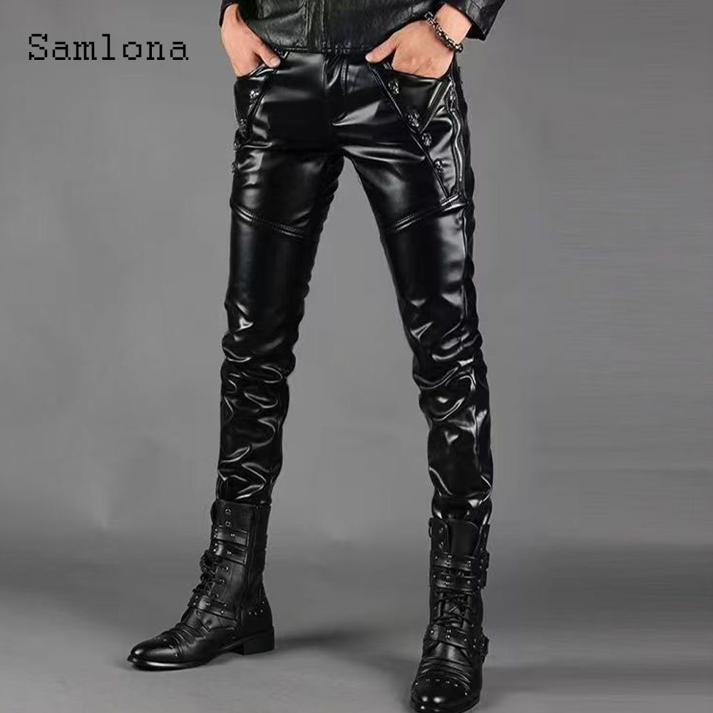 Sexy Grunge Pu Leather Pants M - Men'S Fashion Pants 2025 ulasan dan harga