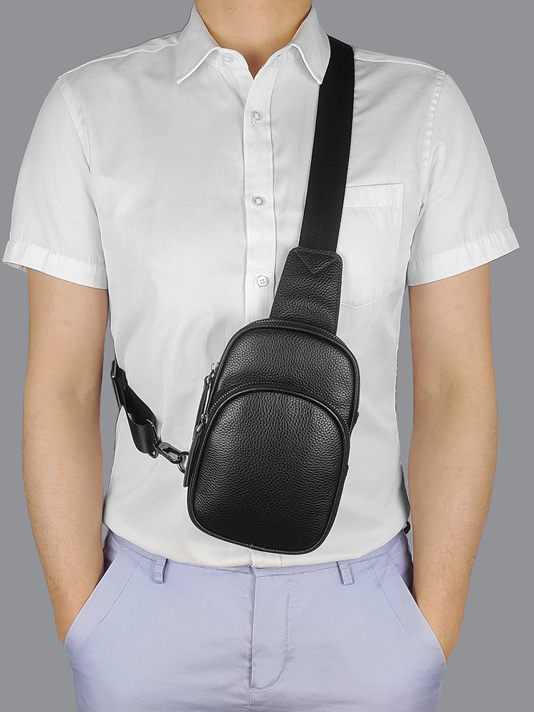 Genuine Leather Small Sling Ba - Fashion Harness Men ulasan dan harga