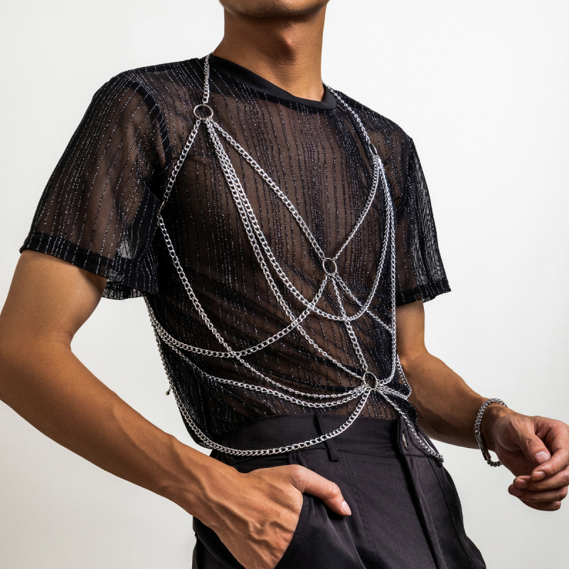 Men’s Body Chain Harness Silve - Fashion Harness Men ulasan dan harga