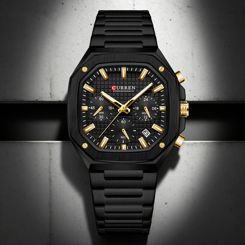CURREN Luxury Square Chrono Wa - Mens Fashion Bracelet ulasan dan harga