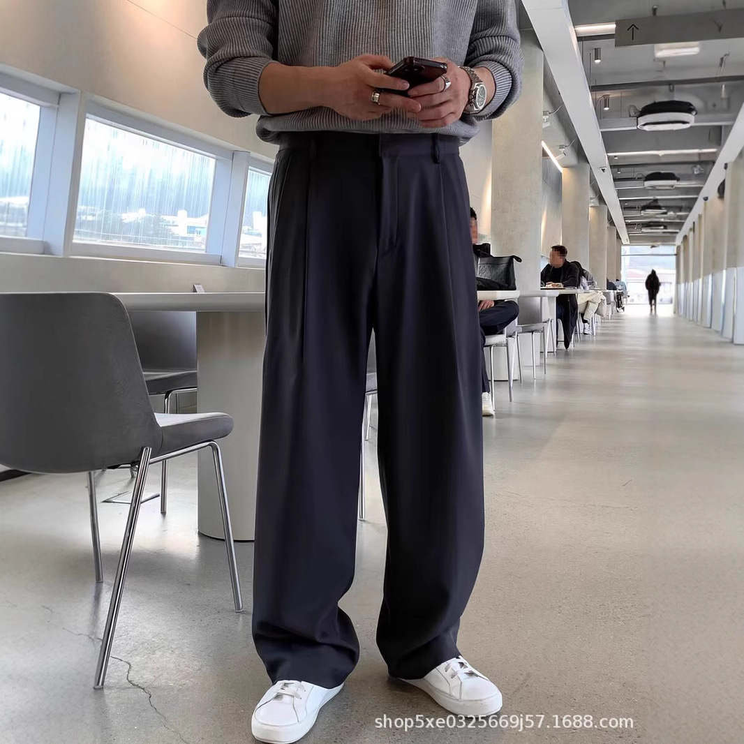 French Style Fashion Men's Bla - Mens Fashion Dark Grey Pants ulasan dan harga